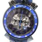 ☆良品【GaGa MILANO】ガガミラノ マヌアーレ48 クロノグラフ 6053.1 クォーツ メンズ