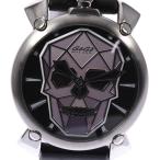 ★箱・保証書付き【GaGa MILANO】ガガミラノ マヌアーレ48 バイオニックスカル 500本限定 5060.01S-BLK 手巻き メンズ
