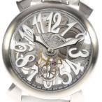 ☆良品★保証書付き【GaGa MILANO】ガガミラノ マヌアーレ48MM スケルトン スモールセコンド 5310.01 手巻き メンズ