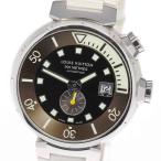 ★箱・保証書付き【LOUIS VUITTON】ルイ・ヴィトン タンブール ダイビング Q1031 デイト 自動巻き メンズ