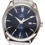 ☆美品【OMEGA】オメガ シーマスター アクアテラ ネイビー 2517.80 デイト クォーツ メ ...