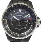 ☆美品★保証書付き【CHANEL】シャネル J12 GMT マットブラック H3101 自動巻き メ ...