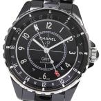 ☆良品★保証書付き【CHANEL】シャネル J12 黒セラミック GMT H3102 自動巻き メン ...