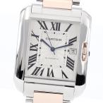 カルティエ CARTIER W5310006 タンクアングレースXL デイト コンビ 自動巻き メンズ 良品 _808726