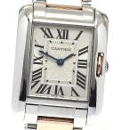 カルティエ CARTIER W5310019 タンクアングレーズSM PGコンビ クォーツ レディース _808772