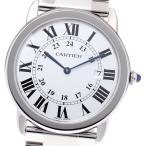カルティエ CARTIER W6701005 ロンドソロLM デイト クォーツ メンズ 良品 _820821【ev10】