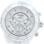 シャネル CHANEL H2009 J12 白セラミック 9Pダイヤ クロノグラフ 自動巻き メンズ _877805