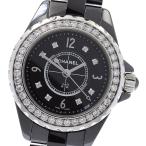 シャネル CHANEL H2571 J12 ダイヤベゼル 8P クォーツ レディース 良品 _877882