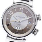 ショッピングLOUIS 訳あり ルイ・ヴィトン LOUIS VUITTON Q1152 タンブール GMT レベイユ アラーム デイト 自動巻き メンズ _883968【ev10】