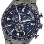 シチズン CITIZEN CB5967-66L/E660-007C804 アテッサ ブラックチタンシリーズ ソーラー電波 メンズ 極美品 _888812