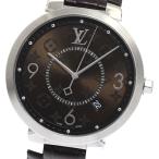 ルイ・ヴィトン LOUIS VUITTON QA005 タンブールスリム モノグラム デイト クォーツ メンズ _891217【ev15】