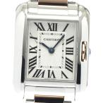 カルティエ CARTIER W5310019 タンクアングレーズSM PGコンビ クォーツ レディース 良品 _898673