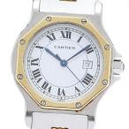 カルティエ CARTIER サントスオクタゴンLM YGベゼル デイト ゴドロンブレスレット 自動巻き メンズ _912293