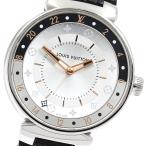 ルイ・ヴィトン LOUIS VUITTON QA105 タンブール ムーン デュアルタイム クォーツ メンズ 箱付き_913838