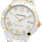 コンコルド Concord 02.3.15.1061 サラトガ 6Pダイヤ デイト クォーツ レディース 良品 _930579