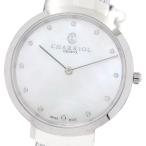 シャリオール CHARRIOL ST34S.560.013 スリム 12Pダイヤ ホワイトシェル文字盤 クォーツ レディース 美品 _935480