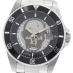 ショッピングスカル ルシアンペラフィネ Lucien Pellat-Finet スカル サブマリーナ デイト シースルーバック 自動巻き メンズ _936527