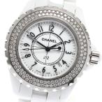 訳あり シャネル CHANEL H0967 J12 ダイヤベゼル 白セラミック クォーツ レディース _939441