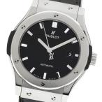 ウブロ HUBLOT 542.NX.1270.LR クラシックフュージョン ブラックシャイニー デイト 自動巻き メンズ 良品 保証書付き_944822