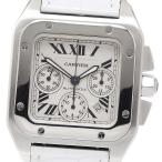 カルティエ CARTIER W20090X8 サントス100 XL クロノグラフ 自動巻き メンズ 箱・保証書付き_945381