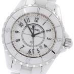 シャネル CHANEL H0968 J12 33ｍｍ 白セラミック デイト クォーツ レディース 保証書付き_962161