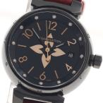 ルイ・ヴィトン LOUIS VUITTON QA047 タンブール オールブラックPM 12Pダイヤモンド クォーツ レディース 箱・保証書付き_965933