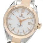 オメガ OMEGA 2373.70 シーマスター アクアテラ デイト ホワイトシェル文字盤 自動巻き レディース 箱・保証書付き_973865