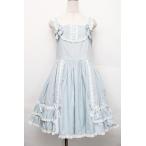 ショッピング水玉 metamorphose / 裾フリルジャンパースカート（水玉）  サックス S-25-12-20-008-ME-OP-HR-ZS