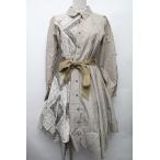 axes femme / スカーフ柄切換シャツワンピ  カーキ S-26-02-13-044-AX-OP-AS-ZS