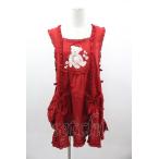 ショッピングローン PINK HOUSE / 桜Teddy刺繍使いローンタブリエ  赤 I-25-03-15-060-LO-TO-HD-ZS