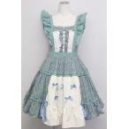 axes femme kawaii / ハミングフローラジャンスカ  グリーン T-25-08-16-028-AX-OP-SA-ZI