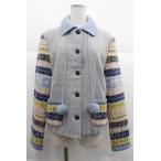 ショッピングカウチン PINK HOUSE / 袖ボーダーカウチン  サックス I-25-12-02-044-LO-JA-SA-ZI