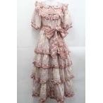 ショッピングうさぎ PINK HOUSE / バラ園うさぎプリントパッチワークワンピース  ピンク I-25-11-15-070-LO-OP-SA-ZI
