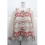 PINK HOUSE / いちごステッチレース使い水玉プリントブラウス  アイボリーＸ赤 I-25-12-02-006-LO-BL-SA-ZI