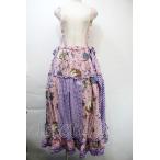 PINK HOUSE / ブルーベリーファームプリントパッチワークスカート  ラベンダー S-25-11-03-047-LO-SK-SZ-ZS