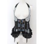 Qutie Frash / ホルターコルセット  ブラック×ブルー系 O-24-08-12-067-QU-TO-IG-ZI