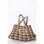 Maison de FLEUR / EC ограничение в клетку квадратное большая сумка Brown O-25-08-20-036-LO-BG-OW-ZT501