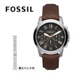 FOSSIL フォッシル FW99X0115 正規品 GRANT 5気圧防水  電池式  クロノグラフ シルバー ブラック ブラウンレザー ステンレススチール