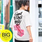 Tシャツ メンズ 半袖 トップス バックプリント サガラ 刺繍 ロゴ サイコロ ルーズ ストリート