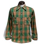 ウエアハウス WAREHOUSE 長袖ネルシャツ・Lot3104 FLANNEL SHIRT TYPE A-1GREEN NONWASH 2025