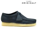 ショッピングクラークス クラークス オリジナルス ワラビー ローカット モカシン シューズ インク ヌバック レザー ネイビー系 ORIGINALS WALLABEE メンズ