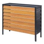 ●u.サンカ/SANKA 【ASC-LLBK】アルミ室外機カバー ルーバー大型 ブラック 組立式