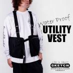 防水ベスト sketch WATER PROOF LONG UTILITY VEST ウォータープルーフロングユーティリティベスト ストリート スノーボード バイク フィッシング キャンプ