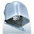 西邦工業【CFXD200MS】ガラリ型・下部開閉タイプ・ワイド水切り付・防火ダンパー付外壁用ステンレス製換気口・深型フード〔HF〕