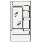 *klinap зеркало шкаф [M-501CTSN]1 поверхность зеркало BTS серии LED промежуток .50cm(GB)