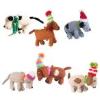 Melange(メランジェ) ドッグオーナメント 全6種 クリスマス オーナメント ツリー クリスマスツリー 飾り クリスマス飾り 動物 人形 犬 毛糸 手編み