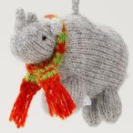 Melange(メランジェ) ライノオーナメント クリスマス オーナメント ツリー 飾り クリスマス飾り 動物 人形 サイ 毛糸 手編み おしゃれ