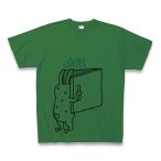 冷蔵庫で涼むウサギ Tシャツ(グリーン)