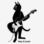 ギターを弾くネコ音楽・黒猫（トート...