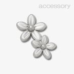  обувь аксессуары _1245 { Crocs ji Bit'z очарование } Silver Double Flower Cluster #10018611